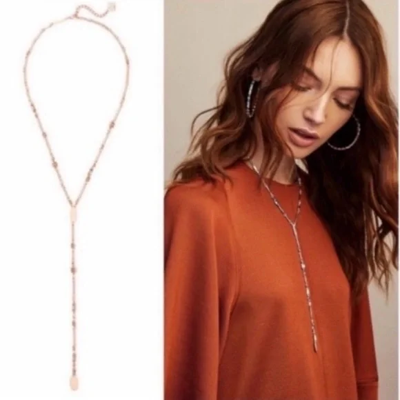 Kendra Scott Gold Lariat Crowley Necklace NWT - Picture 2 of 7